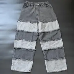 再構築 ギミック ワイド デニム パンツ カットオフ グランジ Y2K