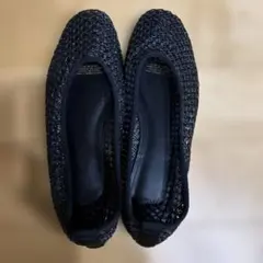 H&M メッシュ素材 フラットシューズ ブラックのサムネイル