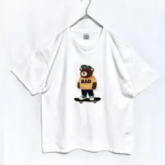 QUASH Tシャツ　ベアー　刺繍　ホワイト　M 大きめ