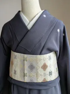 sk　正絹　夏物　縦絽江戸小紋　藤鼠色 sk様専用 正絹 夏物 縦絽江戸小紋 藤鼠色 - メルカリ