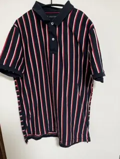 TOMMY HILFIGER スリムフィットポロシャツ ストライプ　XL