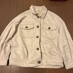 ベージュ フリース風 ジャケット