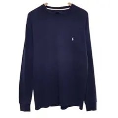 POLO ラルフローレン　長袖サーマルTシャツ　ロンT 刺繍ポニーロゴ　ネイビー