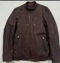 美品★R.NEWBOLD★ダークブラウン シングルライダースジャケット
