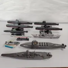 【美品】昭和レトロ～平成　軍艦・潜水艦他 ミニチュアモデル10点 まとめ売りのサムネイル