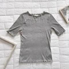 earth music&ecology 半袖トップス メロウリブ グレー系 S