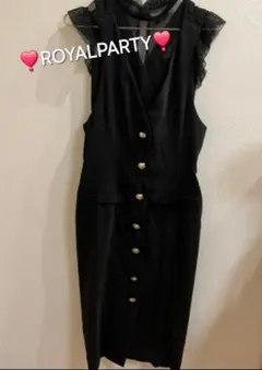 ROYAL PARTY ブラックノースリーブワンピース