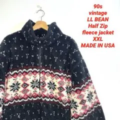 90s vintage エルエルビーン　USA産　ハーフジップ　フリース　XXL