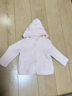 【お値下げ】GAP BABY くま耳フード付きカーディガン 6-12ヶ月 ピンク