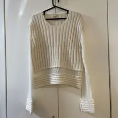 シースルーニット白