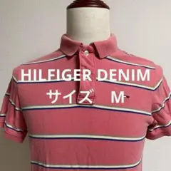 トミーヒルフィガー ストライプ ポロシャツ ピンク　M ゴルフ アウトドア