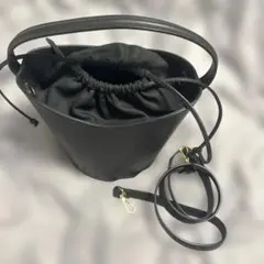 Milo's ブラック 巾着型ショルダーバッグ