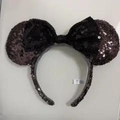 ディズニー　カチューシャ　スパンコール 黒