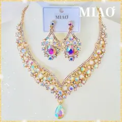 新品　ネックレス　ピアス　ゴールド　ベリーダンス 社交ダンス　結婚式　111