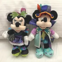 海外ディズニー　ハロウィンぬいぐるみキーチェーン　ミッキー＆ミニー