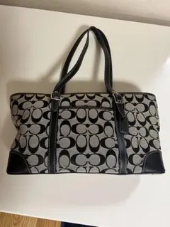 コーチ トートバッグ ブラック グレー