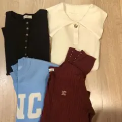 Nicole club ニットトップス ボルドー FREEサイズ