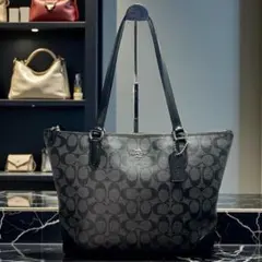 正規品＆人気商品‼️ コーチ シグネーチャー トートバッグ ブラック×グレー