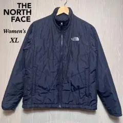 ザノースフェイス　キルティングジャケット　レディースXL ブラック　刺繍ロゴ
