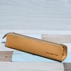 イタリア製【Natural tanned leather】ペンケース 焦げ茶 - メルカリ
