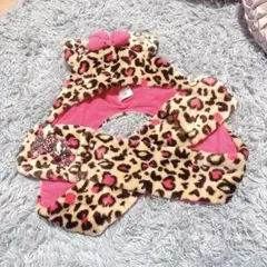 《Disney》ヒョウ柄 マフラーファンキャップ