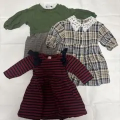 プティマイン 長袖 ワンピース 3点セット