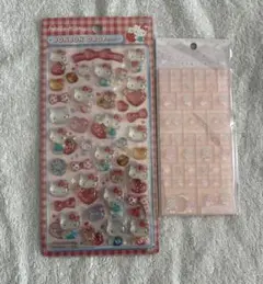 新品ボンボンドロップシールシール ハローキティ、キキララタイルシール2枚セット