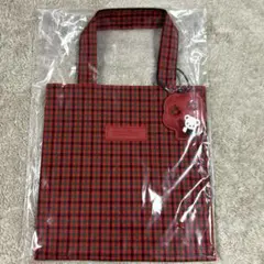【新品未開封】ファミリア　トートバッグ　小　赤系ファミリアチェック