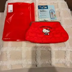 新品 リンネル2026年3月号増刊付録　ハローキティ刺しゅう入りがま口ポーチ