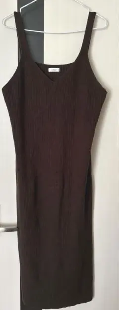 LOWRYS FARM　ニットワンピース　ブラウンエンジ