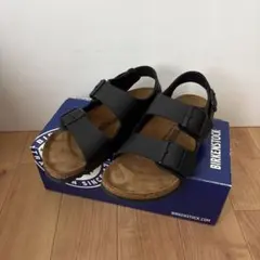未使用】BIRKENSTOCK ミラノ レザー サンダル 27cm ブラック - メルカリ