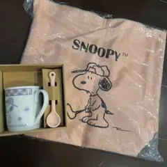スヌーピー　スプーン付きマグカップ　ビッグトートバッグ　2点セット