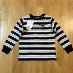 【新品未使用】BeBe マルチボーダーリンガー天竺長袖Tシャツ 120