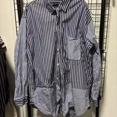 ユニクロ　プラスJ ストライプ 長袖シャツ Lサイズ