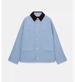 タグ付き新品★ZARAのコントラストカラーパフジャケット★Sサイズ★空色