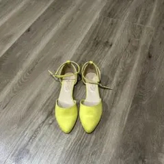 イエローハイヒールパンプス サイズS