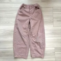 GU GIRLS バレルレッグジーンズ 140 ピンク デニムパンツ