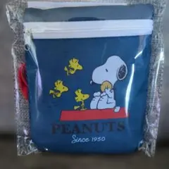 【新品】PEANUTS スヌーピー コンパクトエコバッグ B柄 ネイビー