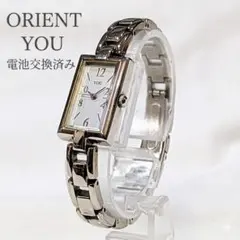 【ORIENT】YOU レディース腕時計 スクエア シルバーカラー 電池交換済みのサムネイル