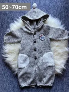 フード付きグレーアウター 50~70