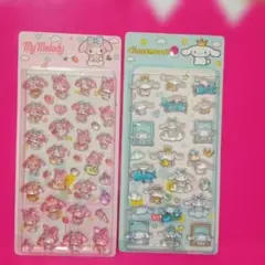 可愛いぷっくり硬い立体シール②点set☆（メロ・シナモ）