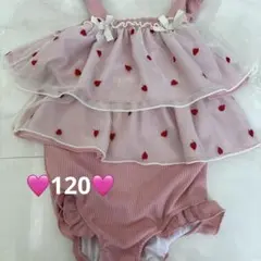 美品♡女の子♡水着♡ハート♡レース♡ワンピースタイプ♡120センチ♡
