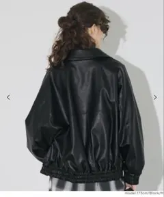 coca フェイクレザーオーバーサイズジャケット ブラック M