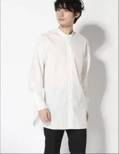 HARE スタンドカラーロングシャツ　ホワイト
