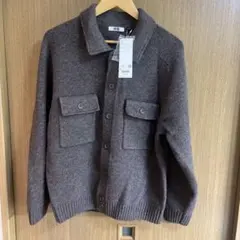 【未使用品】UNIQLO U ラムニットジャケット L BROWN