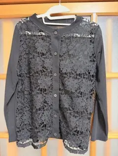 黒のレース長袖カーディガンのサムネイル