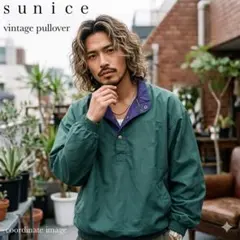 底値 sunice 90s ビンテージ プルオーバー グリーン M インポート
