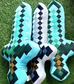 Minecraft 剣 ツルハシ ダイカットクッション 6点セット