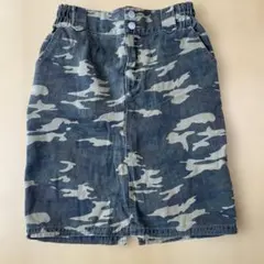 迷彩柄タイトスカート ウエストゴム