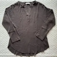 AMERICAN HOLIC ワッフル長袖カットソー キーネックトップス　M